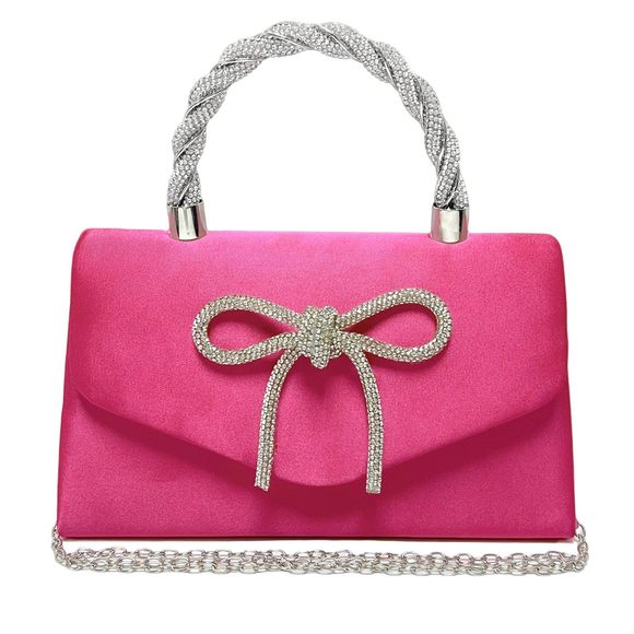 Evening Bag Sparkly Bow Clutch Purses Wedding Glitter Rhinestone Clutch :D - Picture 1 of 7